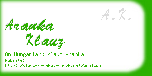 aranka klauz business card